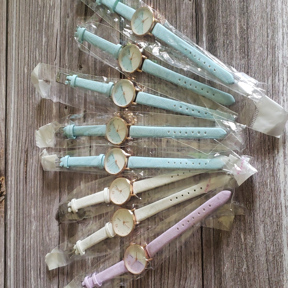 8 women's watches women's watch girl pastel color blue watch white watch purple